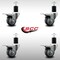 Service Caster 3'' SS Thermoplastic Rubber Swivel 1-3/4'' Expanding Stem Caster Set Total Lock Brake, 4PK SCC-SSEXTTL20S314-TPRB-134-4 - alternate 4